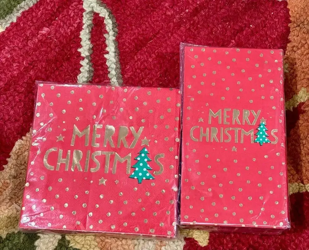 Clementine Paper Inc. Merry Christmas Lunch and Guest Napkins Set